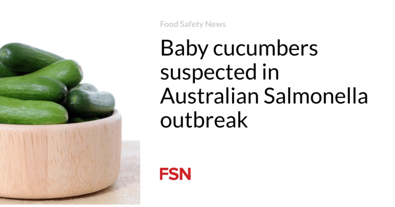 Baby cucumbers suspected in Australian Salmonella outbreak