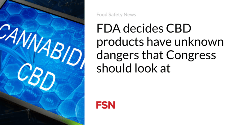 FDA decides CBD products have unknown dangers that Congress should look at